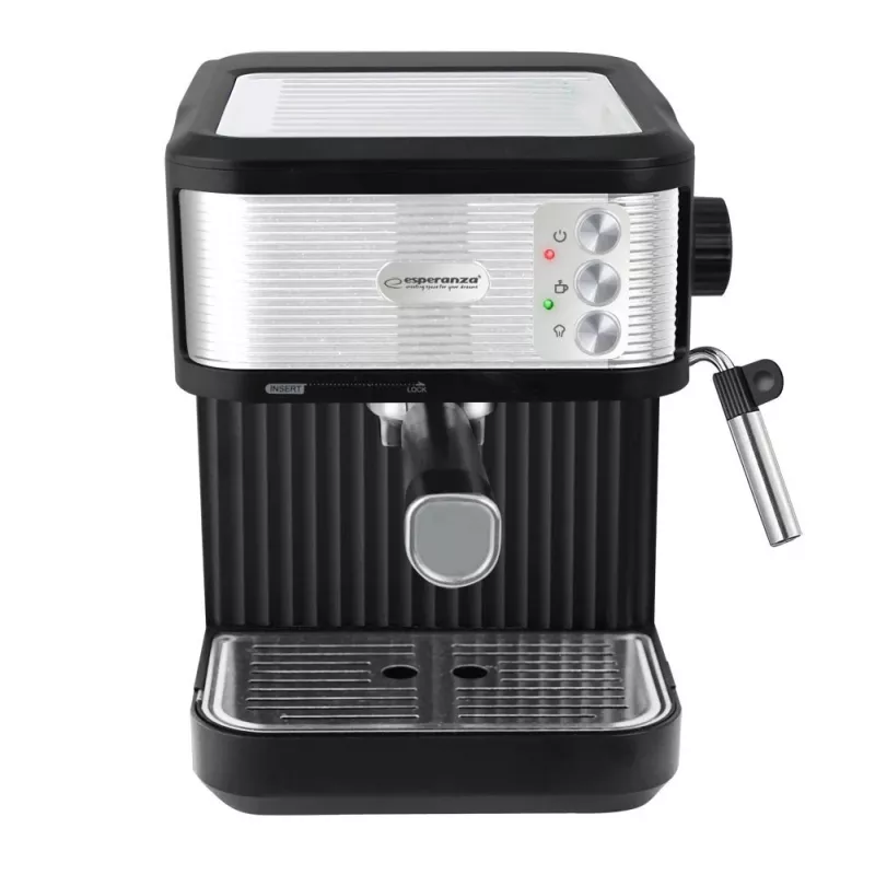 Máquina de café expresso ESPERANZA EKC011 — depósito de água de 1,8 L, 850 W, 20 bar, controlo tátil, espumador de leite