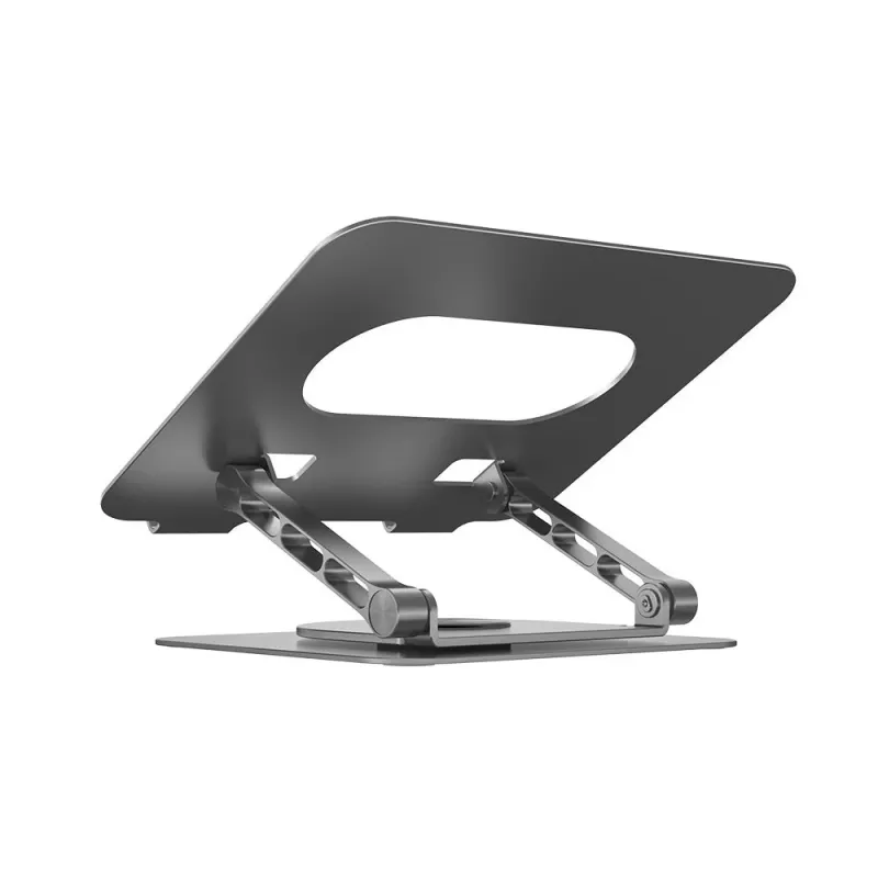 Unitek OT180SL01 suporte para portátil, em alumínio, para portáteis de 10–16 polegadas (25,4–40,6 cm), giratório 360°, dobrável, inclinação ajustável, prateado