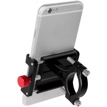 Suporte para smartphone de bicicleta LogiLink, fixo, preto/vermelho liga de alumínio de alta qualidade, adequado para dispositivos móveis - 1 unid. (AA0146)