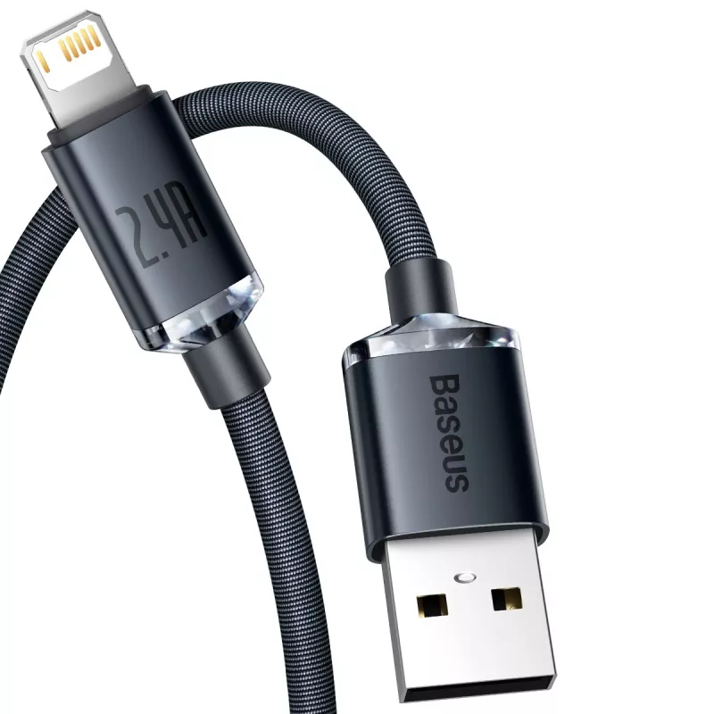 Cabo Baseus Crystal Shine USB para Lightning, 2,4 A, 1,2 m (preto)