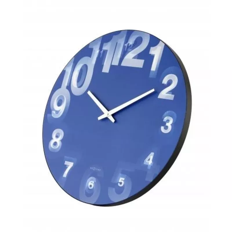 NeXtime Relógio 3077bl 3D, Ø39,5 cm, parede, azul/branco