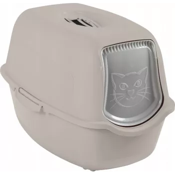 Caixa de areia para gatos rotho Kuweta Bailey bege – modelo 4004507422, caixa de areia compacta com tampa, filtro de carvão e pega