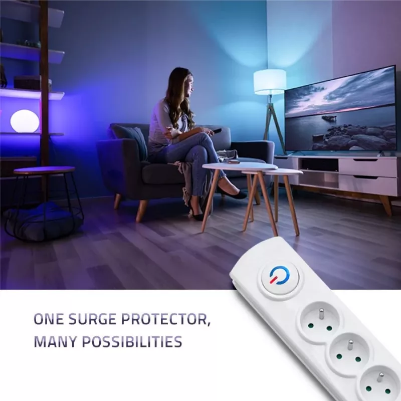 Proteção contra sobretensões Qoltec 50293 branco 8 tomadas AC 230 V