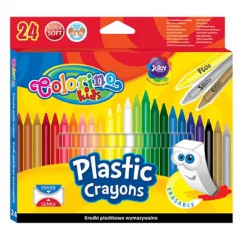 Tintas plásticas apagáveis Colorino Kids 24 cores