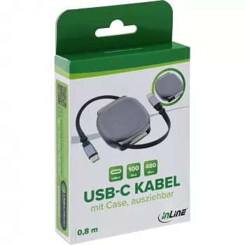 Cabo USB-C InLine 35850, 100W Power Delivery, 0,80 m, preto/cinzento
