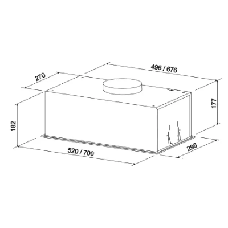 ELEYUS HOOD ATR L 14 200 52 BL Exaustor de encastre Preto 52 cm 424 m³/h