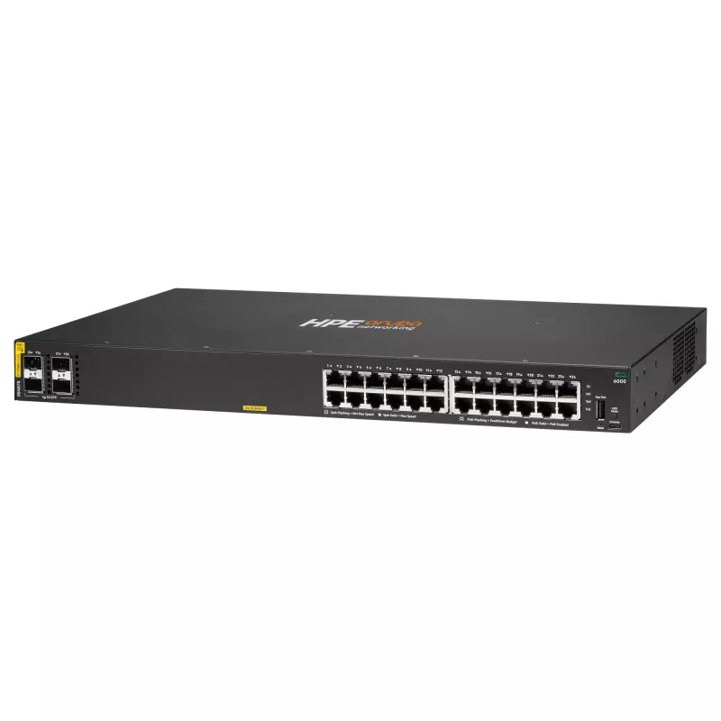 Switch HP Enterprise Aruba 6000 24G CL4 4SFP — 24 x Gigabit Ethernet, 4 x portas SFP