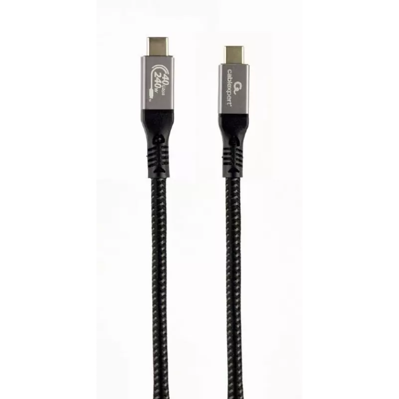 Cabo USB-C para USB-C GEMBIRD CCBP-USB4-CMCM240 1,5 m, USB4 Gen 3x2, 40 Gbit/s, 240 W, preto