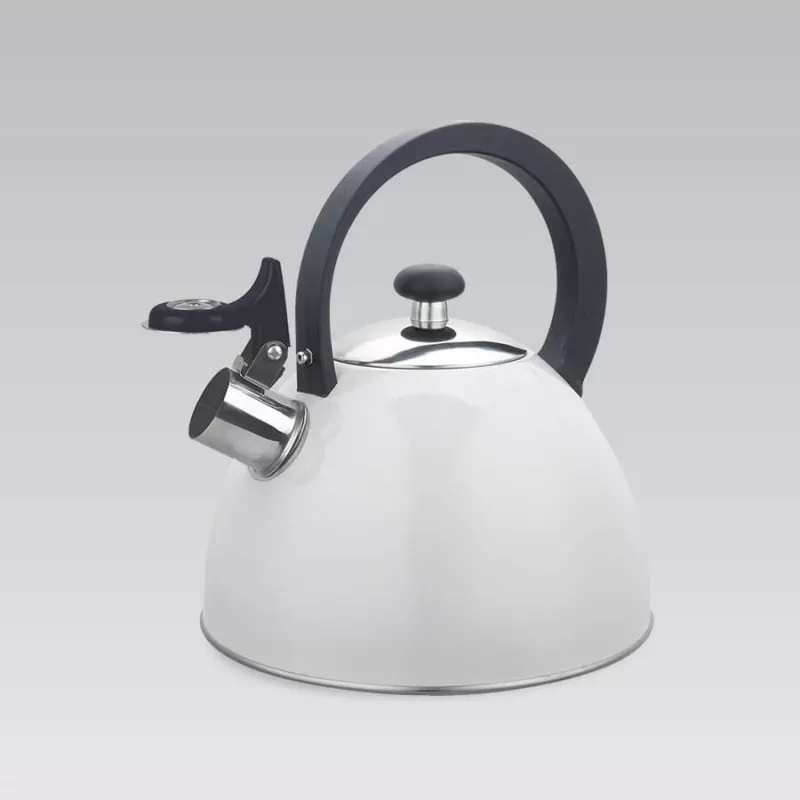 Maestro MR-1302-WG chaleira com apito para fogão, 2,5 l, branco