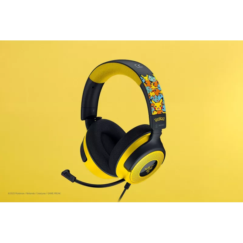 Razer Kraken V4 X Pokemon Kanto Starters Edition auscultadores gaming com fios, Chroma RGB