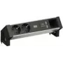 Acessório de energia Bachmann DESK2 ALU Preto — 2x tomadas com contacto de proteção, 1x carregador USB