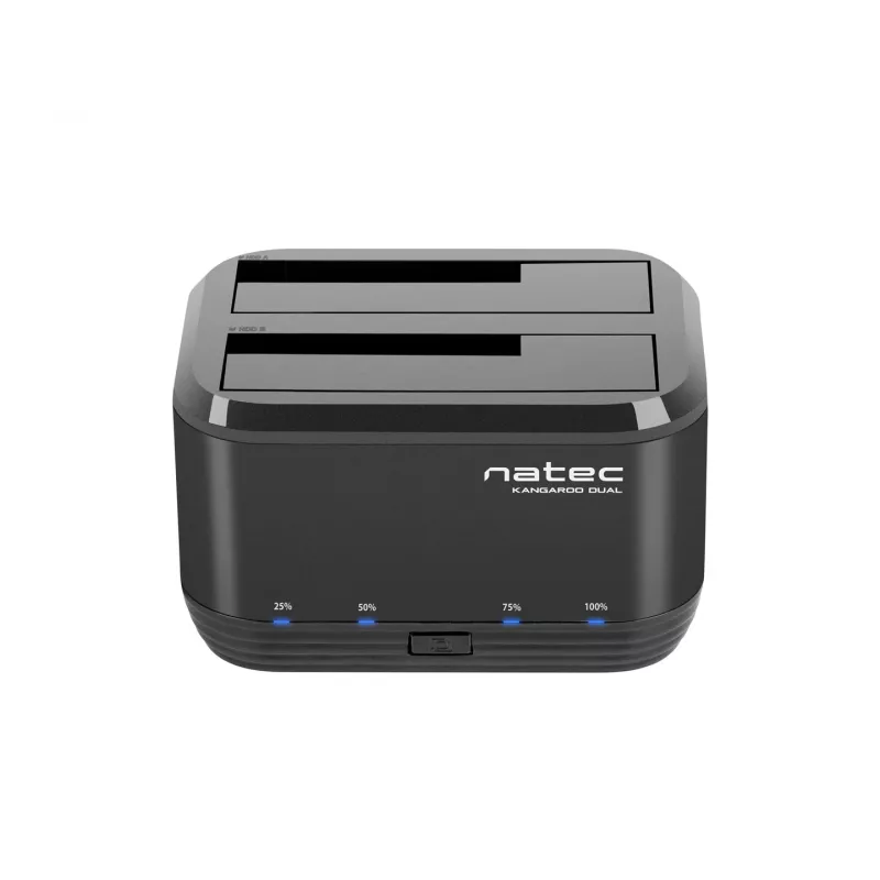 Docking station para discos 2,5/3,5 USB 3.0 Natec Kangaroo Dual, função de clonagem, fonte de alimentação