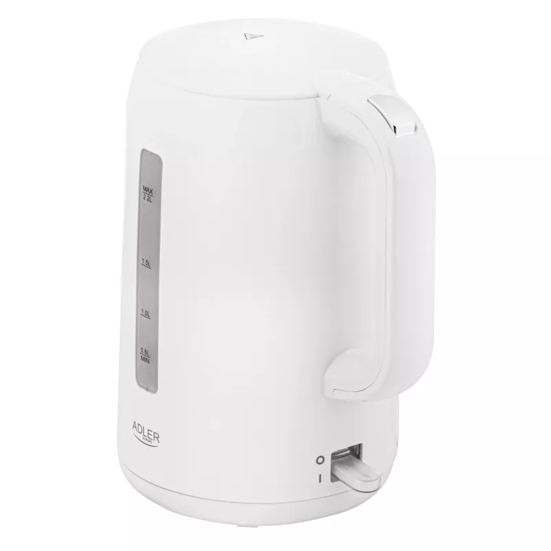 Chaleira elétrica Adler | AD 1386 | Elétrica | 1850 W | 2,2 L | Plástico | Base rotativa 360° | Branco