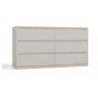 Cómoda MALWA M6/140 da top e shop — 6 gavetas, 1380×400×750 mm, laminado caxemira