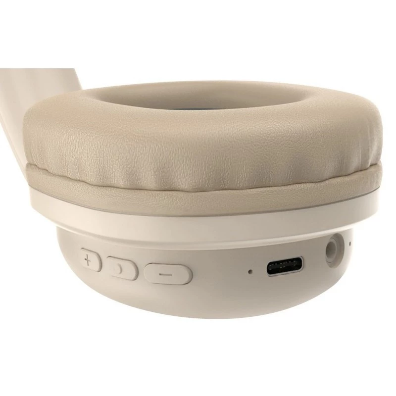 Defender FreeMotion B640 auscultadores sem fios on-ear, Bluetooth 5.3, USB-C, AUX 3,5 mm, 20–20000 Hz, 105 dB, bege