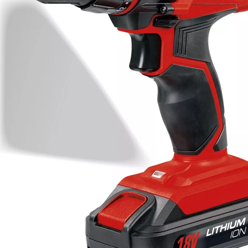 Berbequim aparafusador de punho de pistola Einhell TC-CD 18-2 Li, bucha de aperto rápido, bateria 1,5 Ah