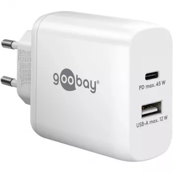 Goobay 65412 Carregador para dispositivos móveis Auscultadores, portátil, smartphone, tablet Branco AC Interior