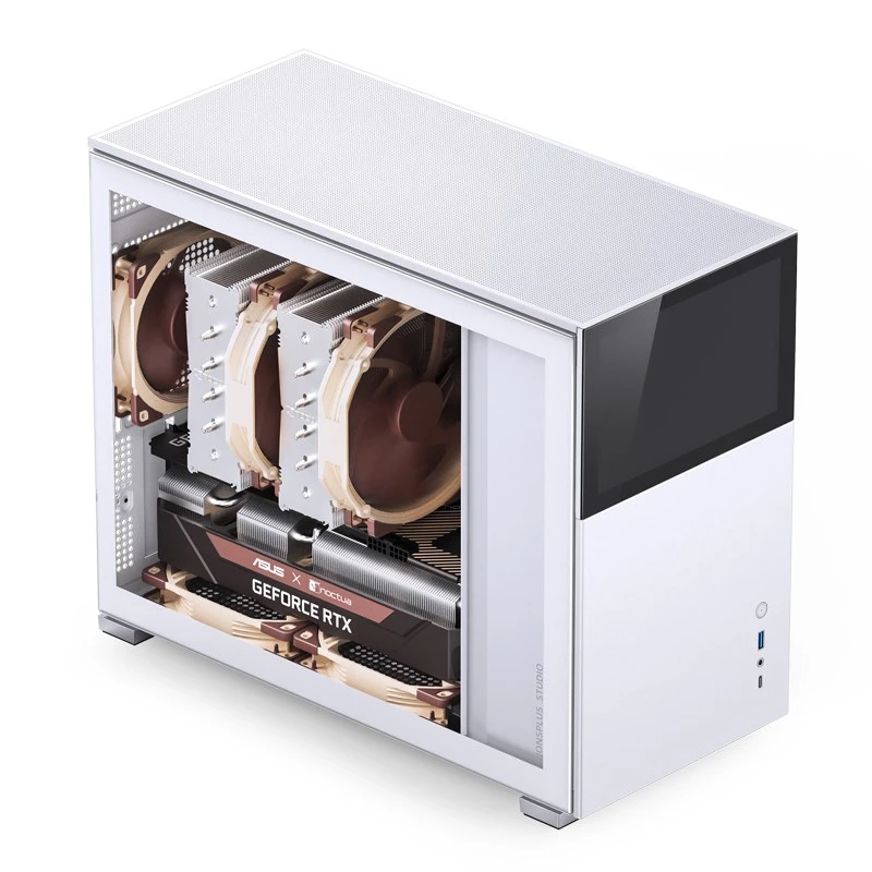 Jonsbo D31 Screen caixa de PC Micro-ATX, vidro temperado, branca