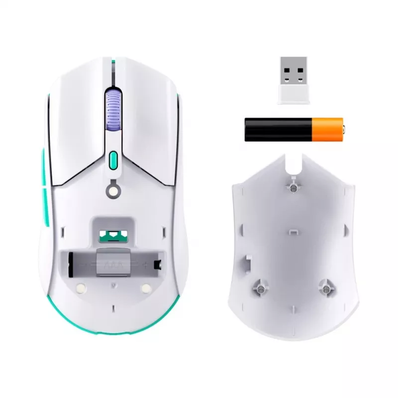 HyperX Pulsefire Haste 2 Core Wls - Rato de gaming (Wht/Grn/Pur)