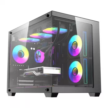 Caixa de computador DarkFlash B275 PRO (preta) com 6 ventoinhas pré-instaladas