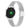 Smartwatch ORO-MED ORO-SMART CRYSTAL SILVER — caixa redonda em metal, LCD 240 × 198, ecrã de 1,04 polegadas, Bluetooth 4.0, à prova de água, bateria de 120 mAh