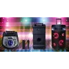 Altifalante de karaoke Bluetooth portátil MANTA SPK0803B140 140W, a pilhas, MIC/USB/microSD, FM, equalizador, rodas