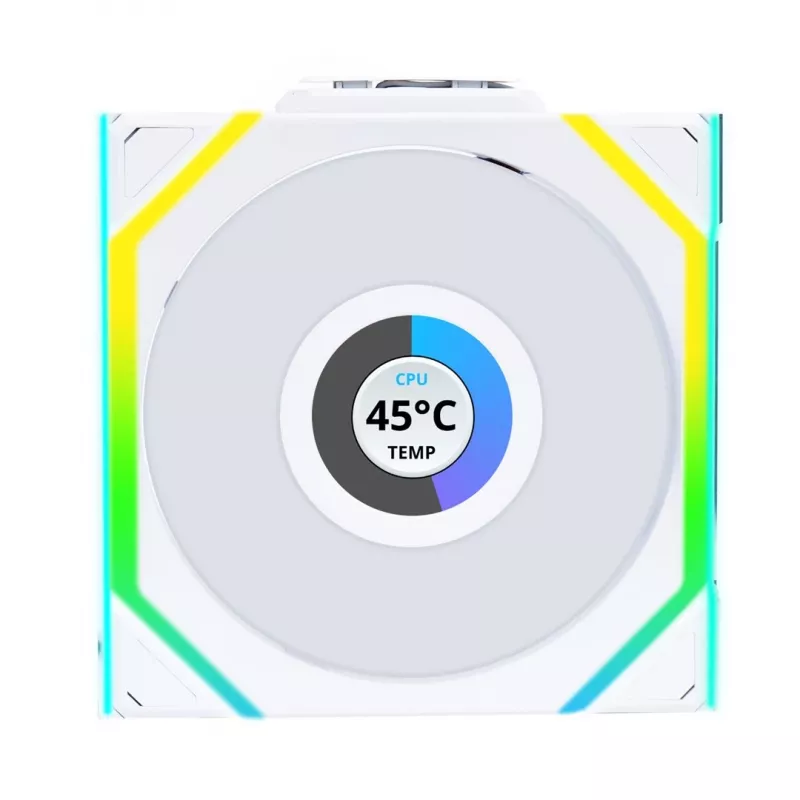 Ventoinha Lian Li UNI FAN SL Wireless LCD 120 12 cm branca 29.5 dB 50.08 cfm