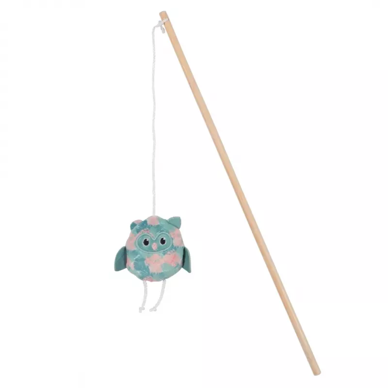 Vara de brincar para gatos ZOLUX Ethicat Owl, madeira, recheada com catnip, 40 cm