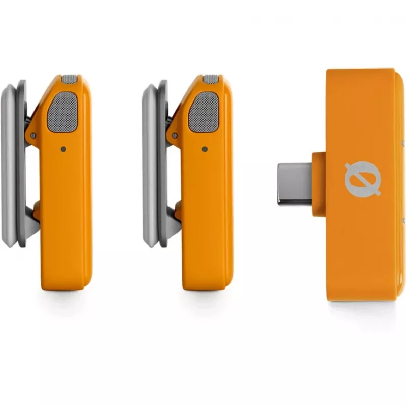 Microfone sem fios Rode Wireless Micro (WIMICROCORA) – sistema lavalier compacto, laranja