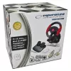 Volante ESPERANZA EG103 Comando de jogos — PC/PS2/PS3, 13 botões, vibração, sensor de aceleração, preto/vermelho