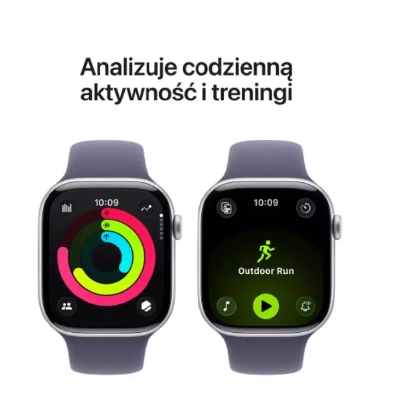 Watch Series 11 GPS 46mm caixa de alumínio prateada com bracelete desportiva Purple Fog - M/L