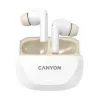 Auscultadores CANYON HEXAGON 7 TWS ANC+ENC carregamento sem fios Branco Bege
