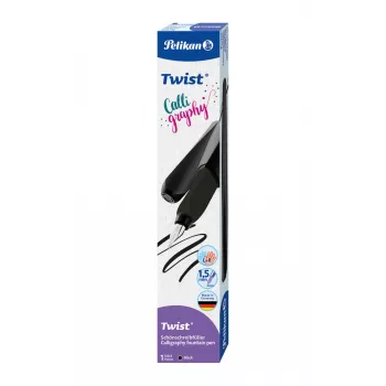 Caneta de tinta permanente Pelikan Twist Calligraphy preta