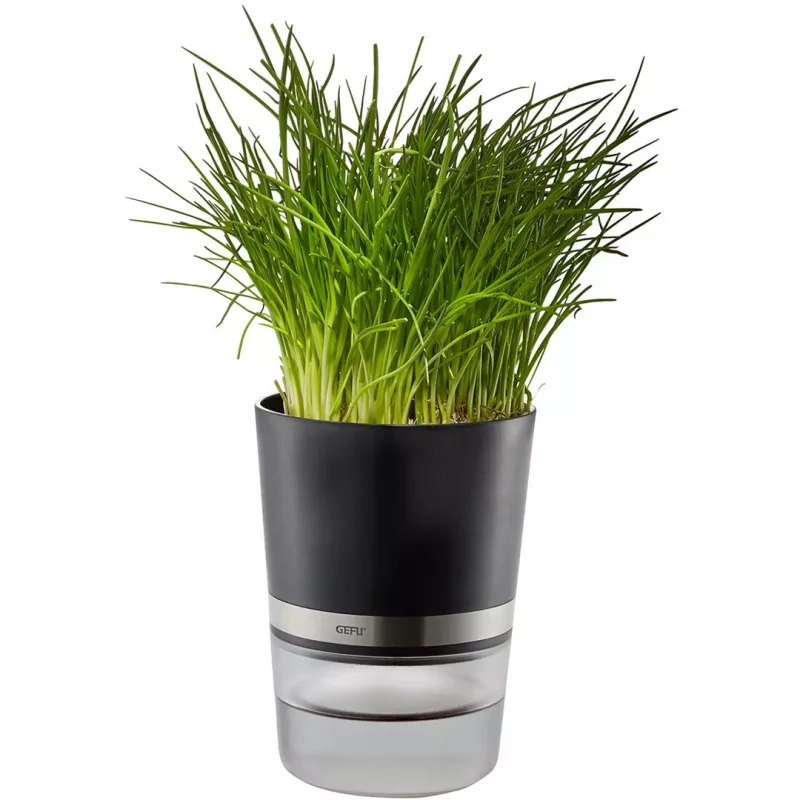 Vaso de ervas GEFU BOTANICO autónomo plástico, aço inoxidável preto