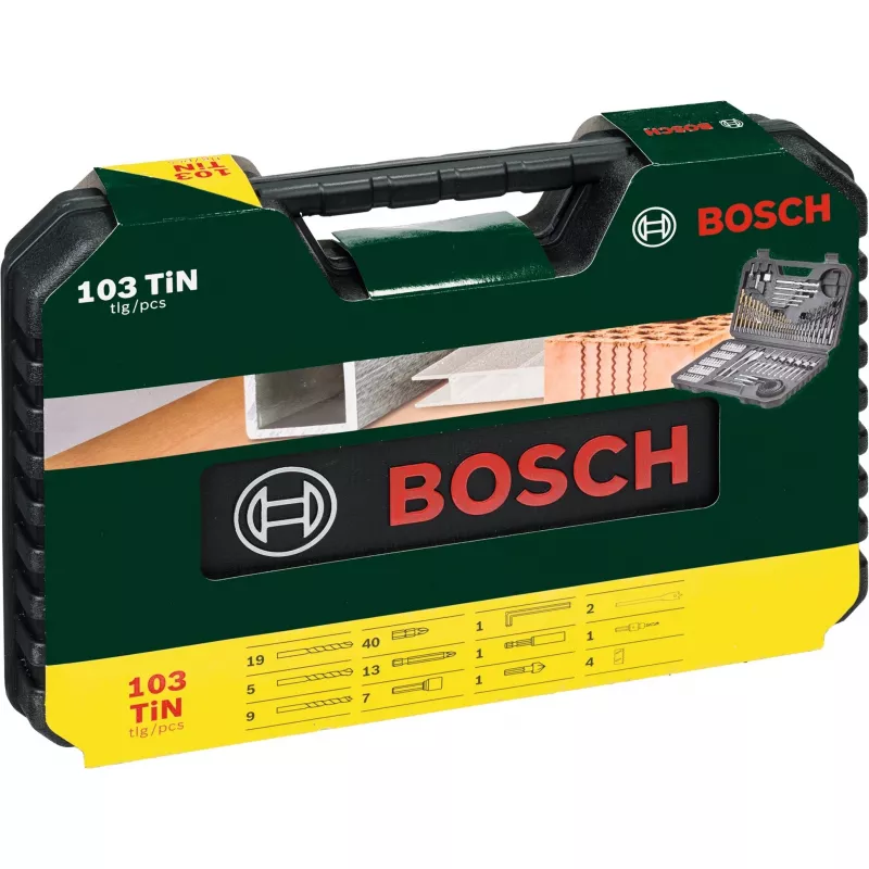 Conjunto de acessórios Bosch V-Line 103 peças — conjunto de acessórios de brocas e aparafusamento Bosch 103 peças