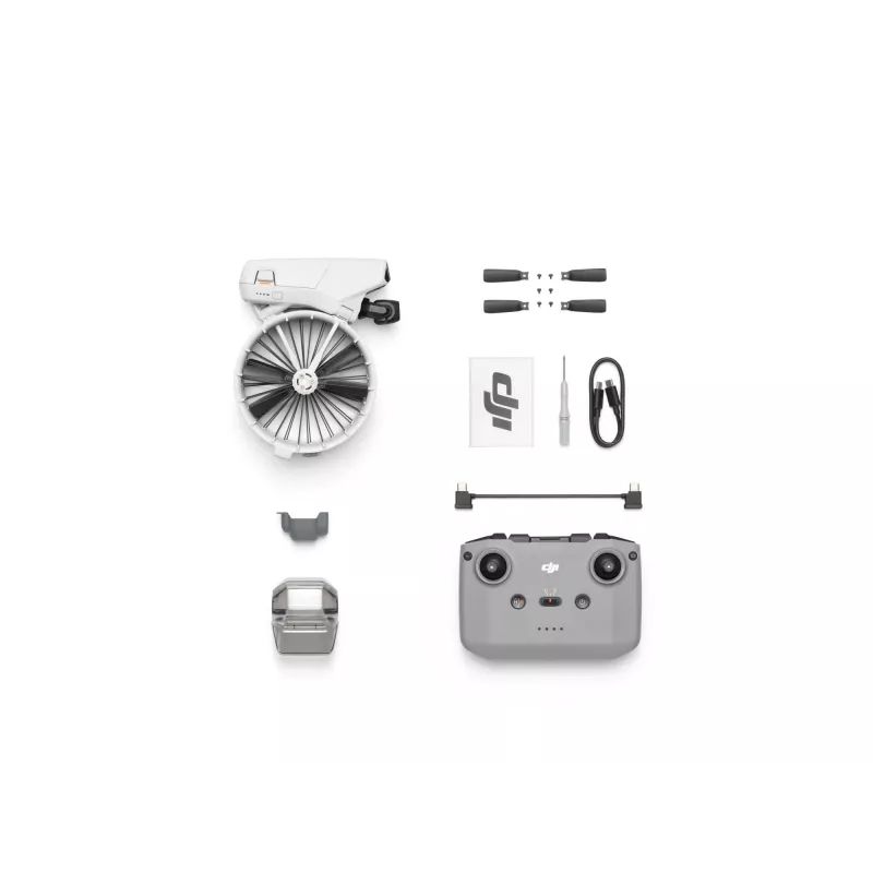 Drone DJI Flip com 4 rotores, câmara de 48 MP, vídeo 3840×2160, bateria 3110 mAh, preto/branco