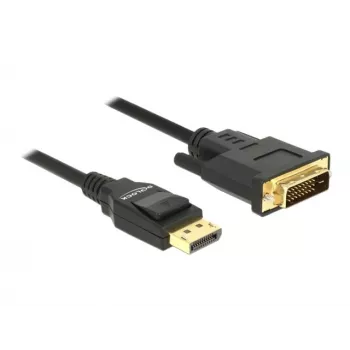 DeLOCK - cabo de vídeo - Single Link - DisplayPort (M) para DVI-D (M) - DisplayPort 1.2a - 2,0m - passivo - preto (85313)