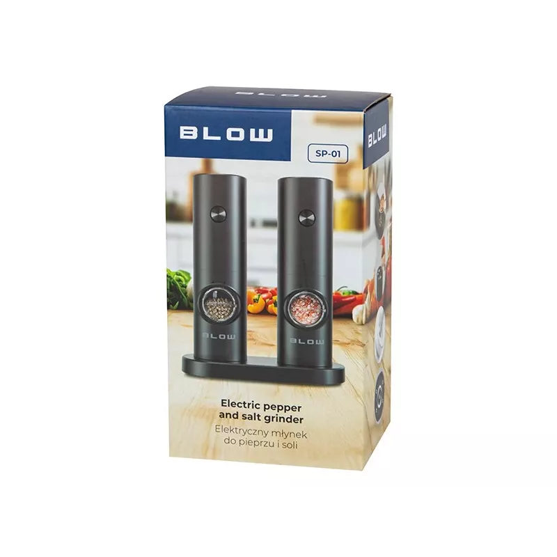 Moinho elétrico de sal e pimenta com janela BLOW SP-01