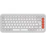 Logitech POP Icon Keys - Teclado - sem fios - Bluetooth LE - QWERTY - US International - Off White, Orange (920-013072)