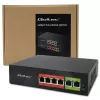 Switch Ethernet PoE QOLTEC 52289 — 4x portas RJ45 PoE, 2x RJ45 uplink, orçamento PoE 65W