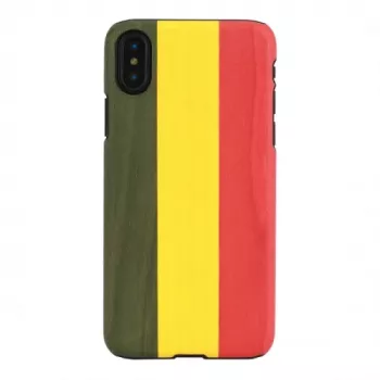 Capa para smartphone man and wood para iPhone X/XS — Reggae preto, parte traseira rígida protetora