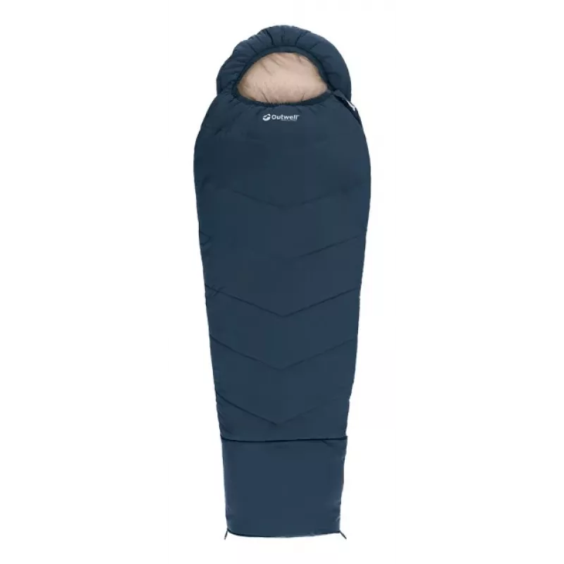 Saco de dormir Outwell criança forma de múmia poliéster azul — 1700 mm de comprimento, 630 mm de largura, para utilizadores até 150 cm