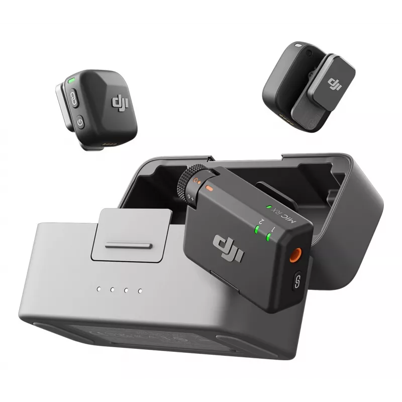 DJI Mic Mini (2 TX + 1 RX + estojo de carregamento) kit de microfone sem fios - cinzento escuro