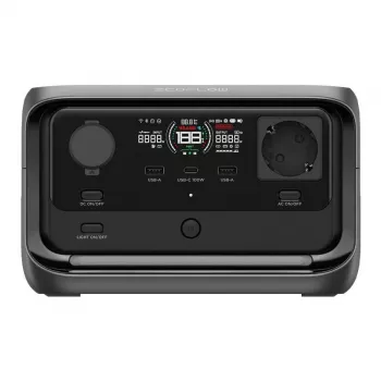 Estação de energia portátil EcoFlow River 3 Plus — LiFePO4 286Wh, saídas AC e USB, carregamento solar/isqueiro