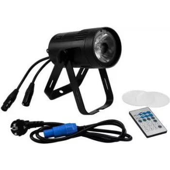Luz de efeitos LED EUROLITE PST-15W DMX 1 LED – aparelho compacto de palco/estúdio com controlo DMX