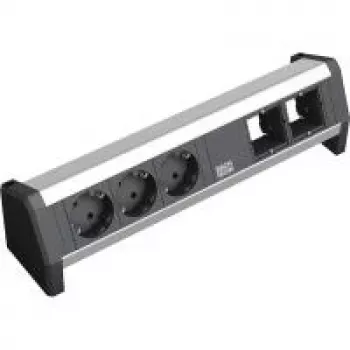 Extensão de energia Bachmann 3x Schuko 2x GST18 preto prateado