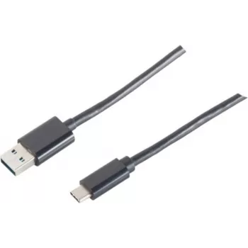 Cabo USB S/CONN 14-10005 USB 2.0 1m USB A USB C preto
