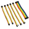 Conjunto de extensão de cabos revestidos Kolink Core Adept — 6 peças, revestimento PET, condutor de cobre, comprimentos 300–350 mm