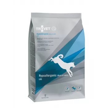 Alimento seco para cães TROVET Hypoallergenic LRD Cordeiro 3 kg — cães adultos, 20% proteína, 16% gordura, sem glúten & sem soja