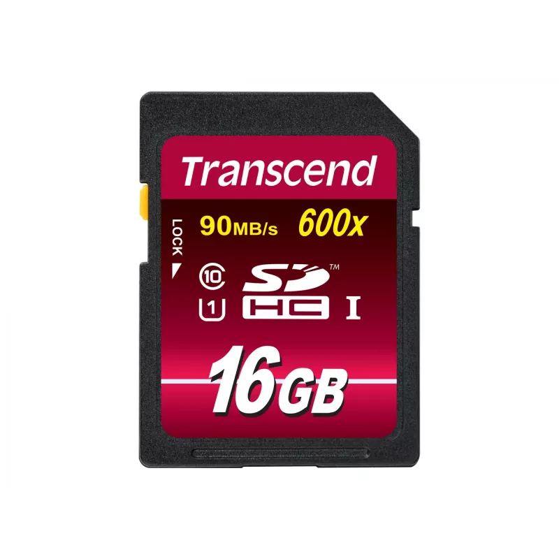 Cartão de memória flash Transcend 16GB SDHC Classe 10 UHS-I 600x TS16GSDHC10U1